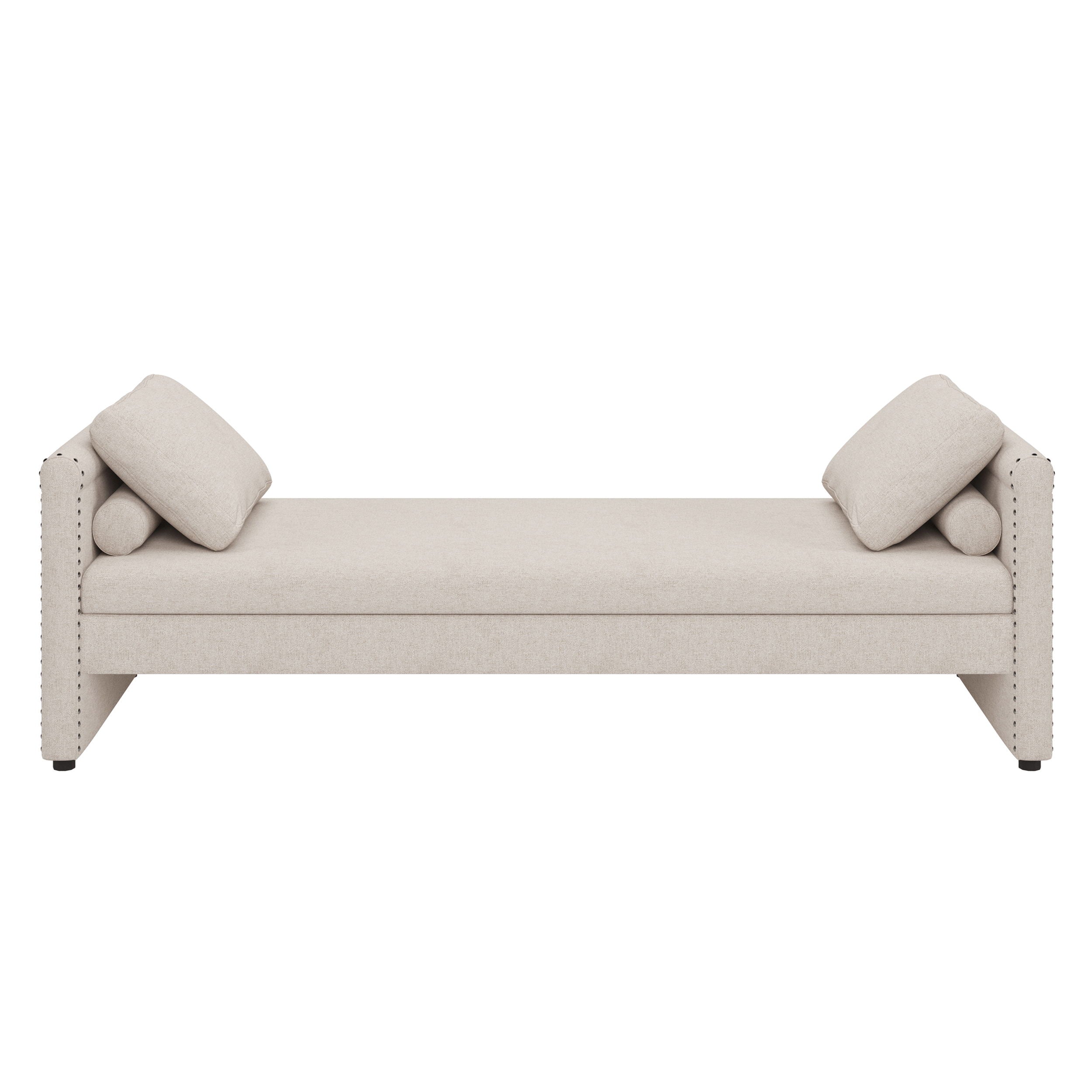 Modern Upholstered Chaise Lounger Daybed With Pillows Small Single Daybed, No Mattress Needed