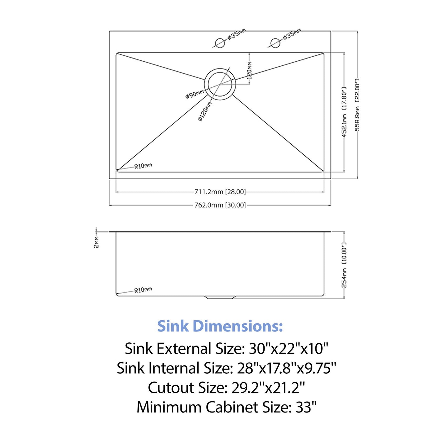 Drop In Kitchen Sink With Pull Down Faucet And Soap Dispenser