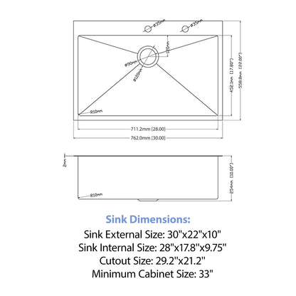 Drop In Kitchen Sink With Pull Down Faucet And Soap Dispenser