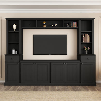 Minimalist Entertainment Wall Unit Set With Bridge For TVs Up To 75&quot;