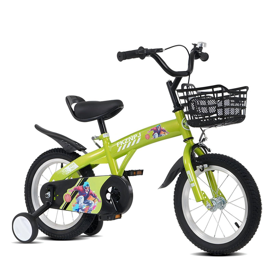 Fkznpj - 16&quot; Sporty Kids Bike With Training Wheels And Stand Adjustable Saddle Suitable For Boys And Girls Aged 4 - 8 Years Tall Height 41 - 46&quot; Available In A Variety Of Colors
