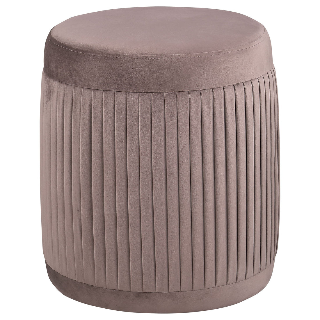 Pescadero - Round Upholstered Ottoman - Mauve