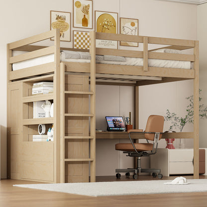 Loft Bed With Built In Wardrobe, Desk, Shelves And Drawers