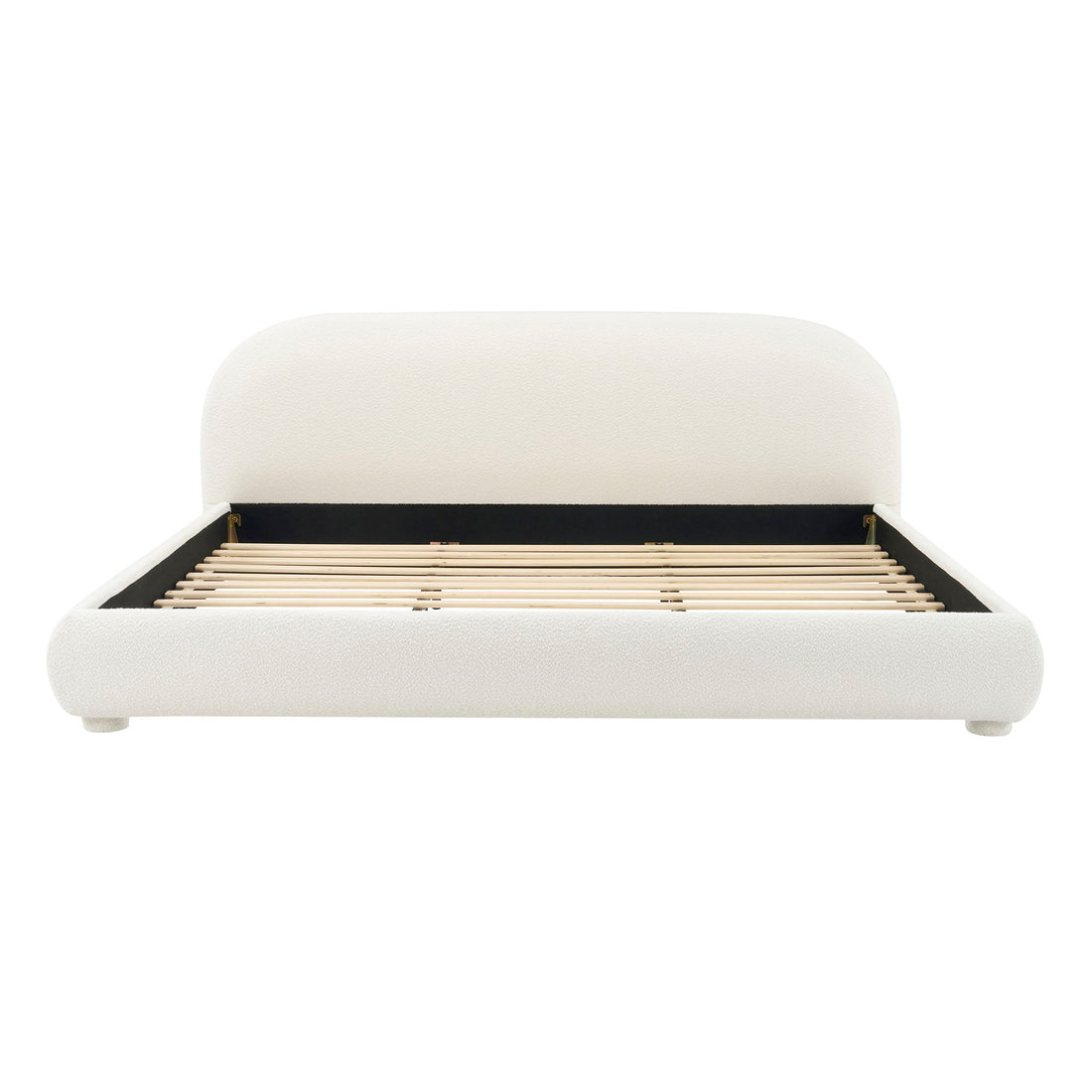 Upholstered Simple Modern Bedroom Bed With Curved Headboard