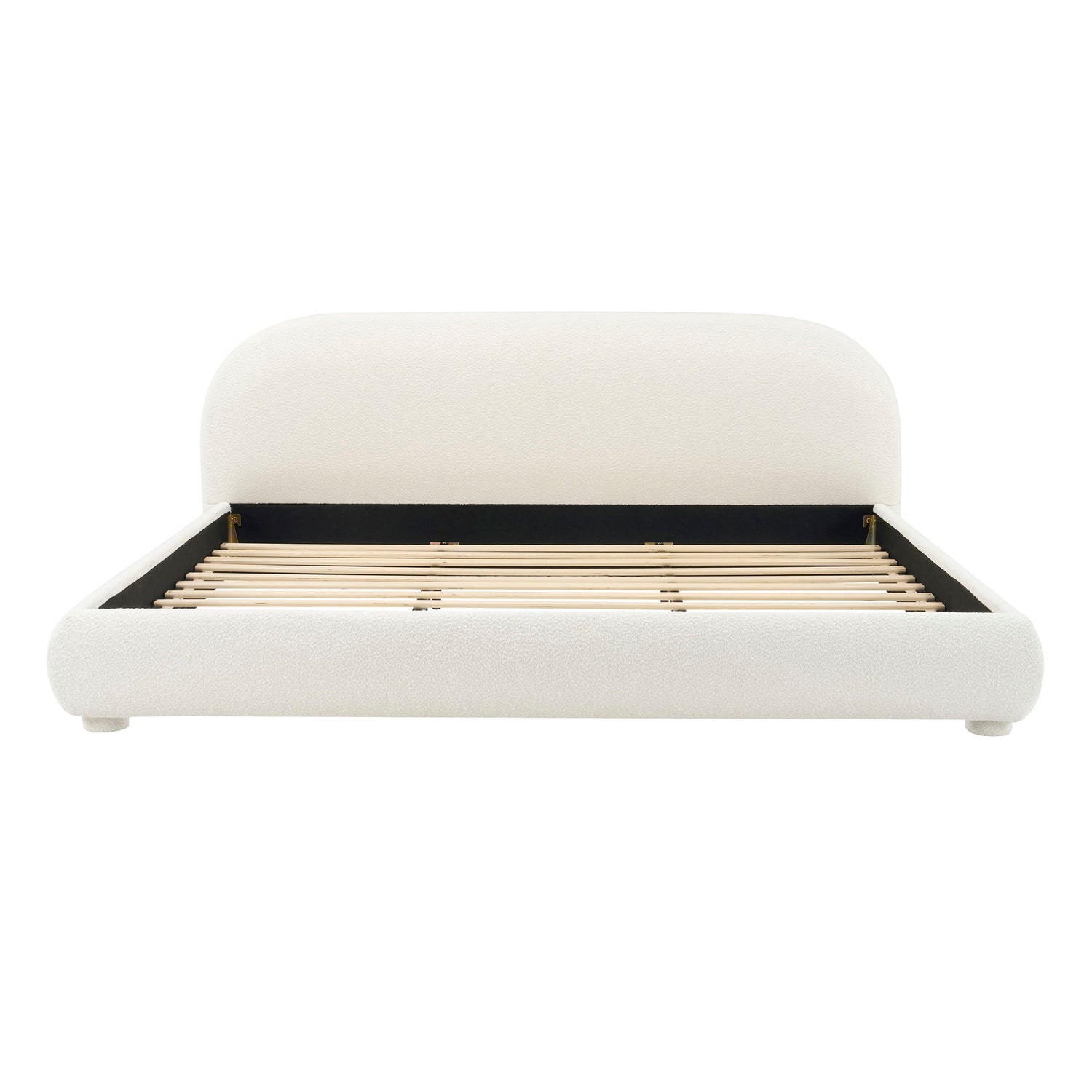 Upholstered Simple Modern Bedroom Bed With Curved Headboard