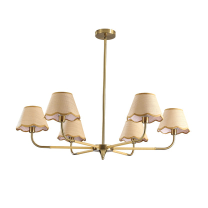 6 Lamp Chandelier - Golden