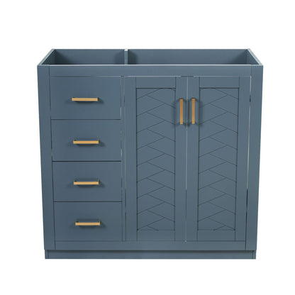 Retro Style Bathroom Vanity, 3 Drawers &amp; Soft Closing Doors