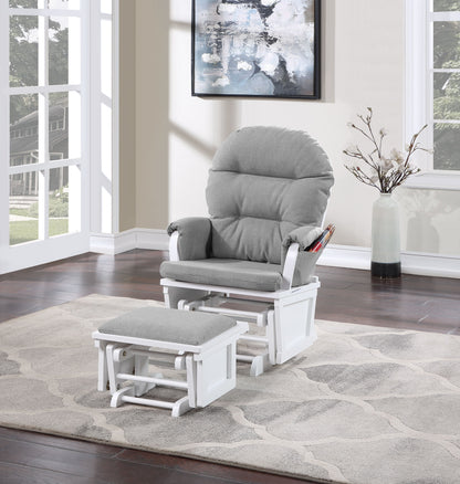 Madison - Glider &amp; Ottoman - White Base