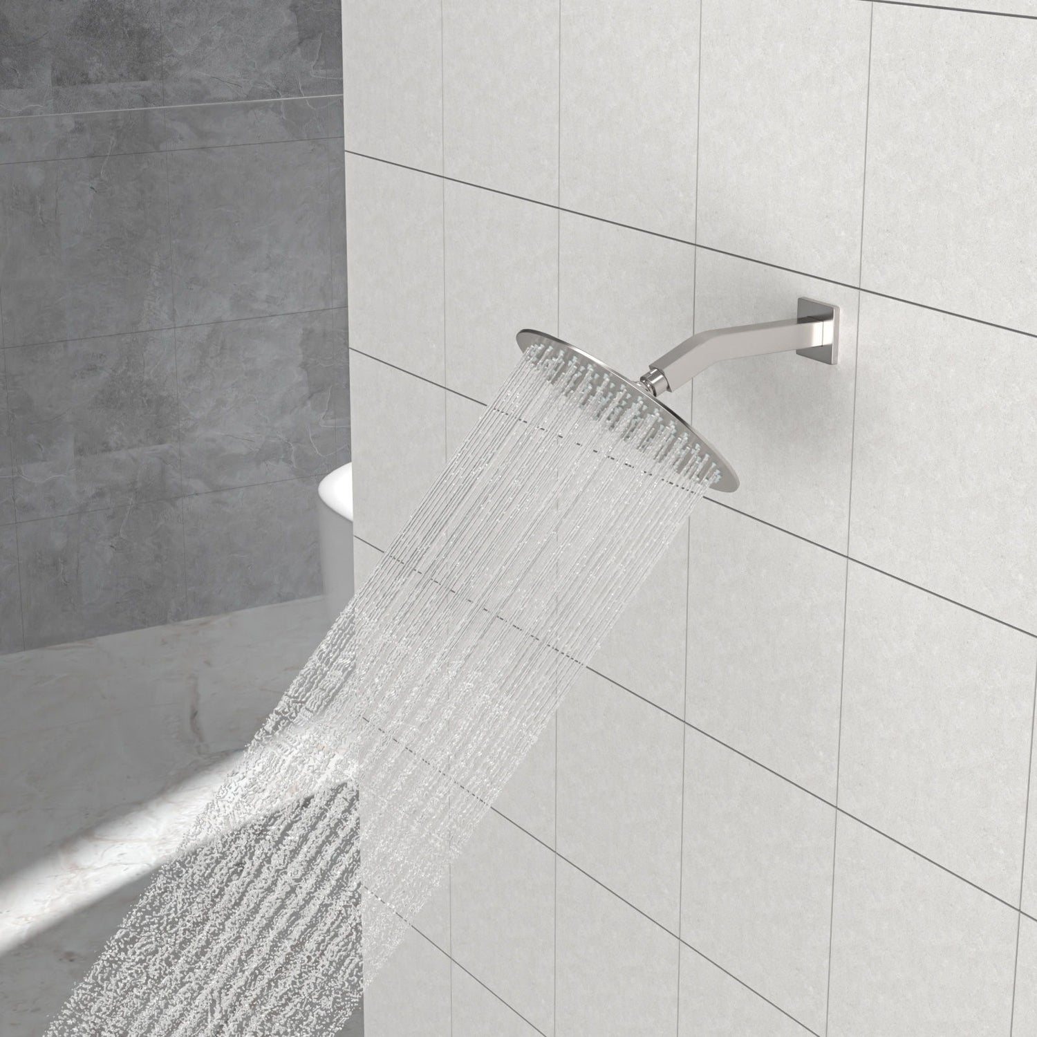 Elegant 6&quot; Shower Arm With Flange, Stainless Steel Construction For Rain Shower Heads
