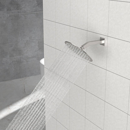 Elegant 6&quot; Shower Arm With Flange, Stainless Steel Construction For Rain Shower Heads