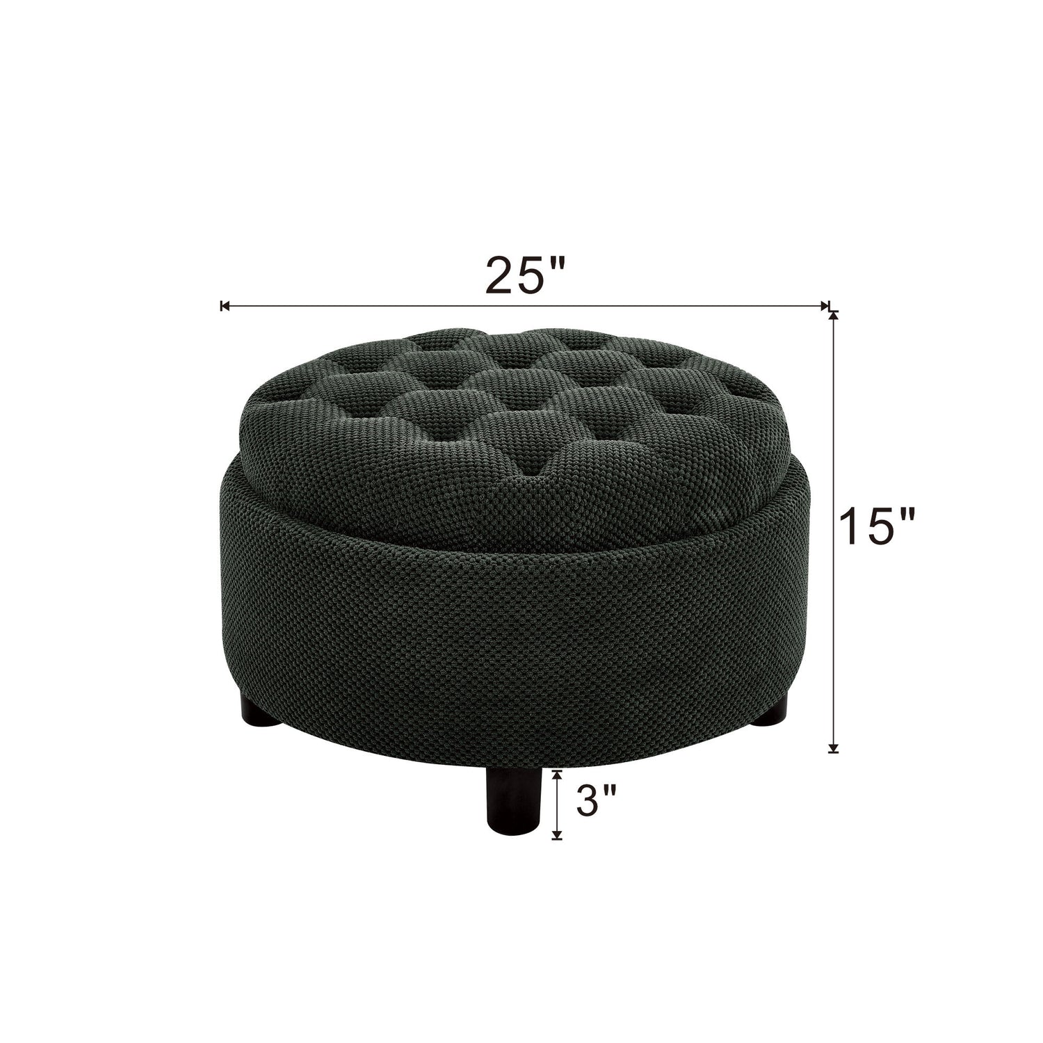 Storage Round Footstool Table Ottoman