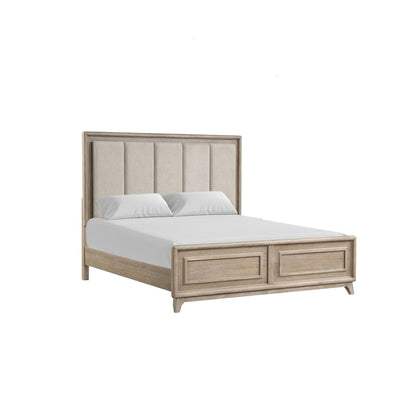 Contemporary Bed With Padded Headboard