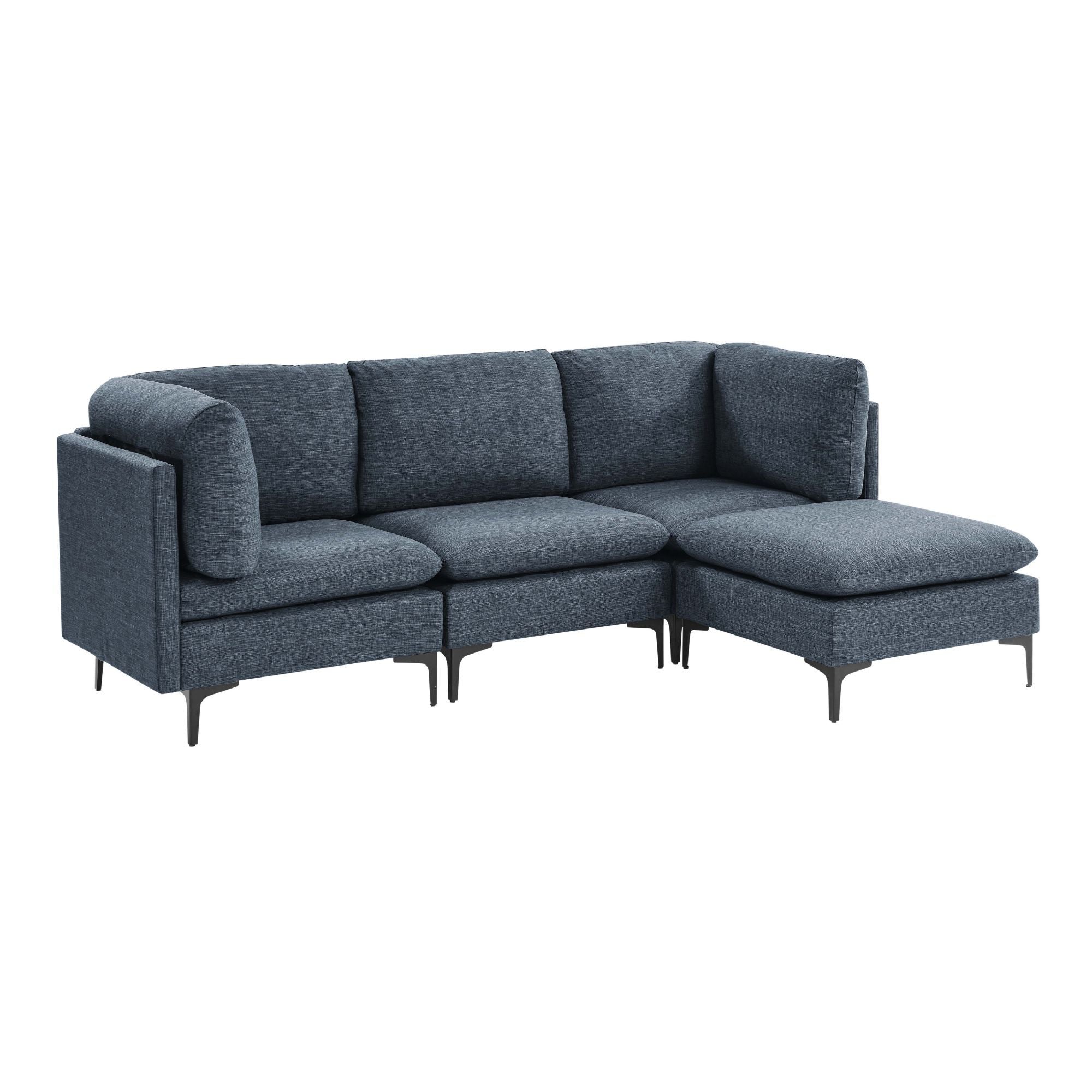 Upholstered Modular Sectional &amp; Tall Legs