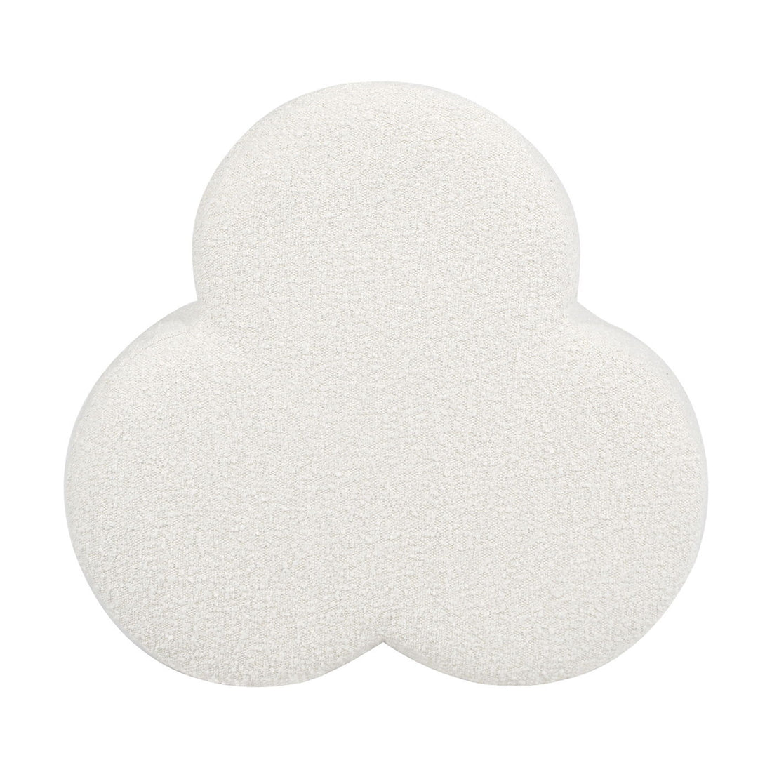 Clover - Floor Cushion Footrest Ottoman - Ivory White