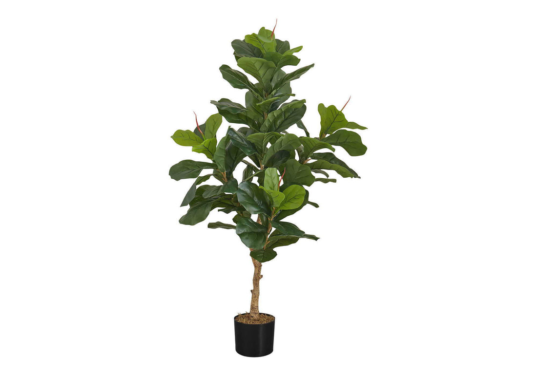 47&quot; Tall, Artificial Plant, Fiddle Tree, Indoor, Faux, Fake, Floor, Greenery, Potted, Real Touch, Decorative - Green / Black