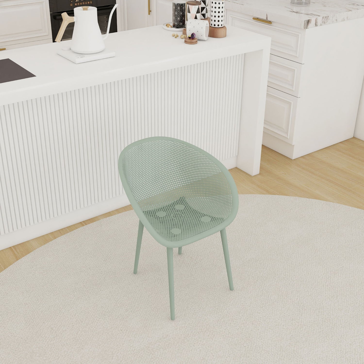 2 Piece Durable Single Chair With Hollow Out Design