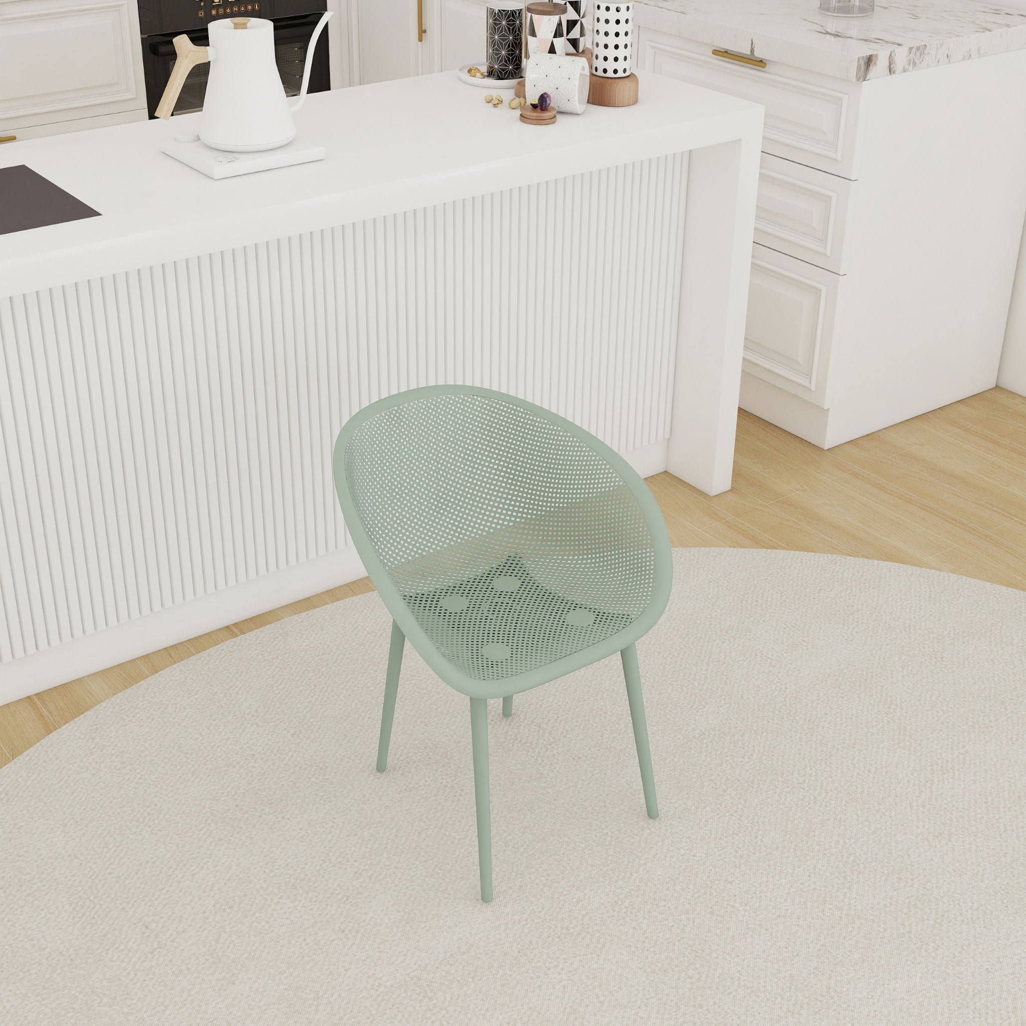 2 Piece Durable Single Chair With Hollow Out Design