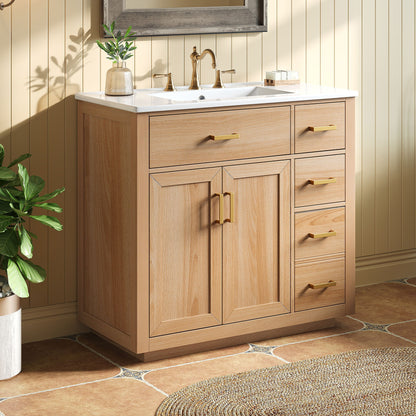 Bathroom Vanity &amp; Sink, Soft Close Doors &amp; Drawers - Wood