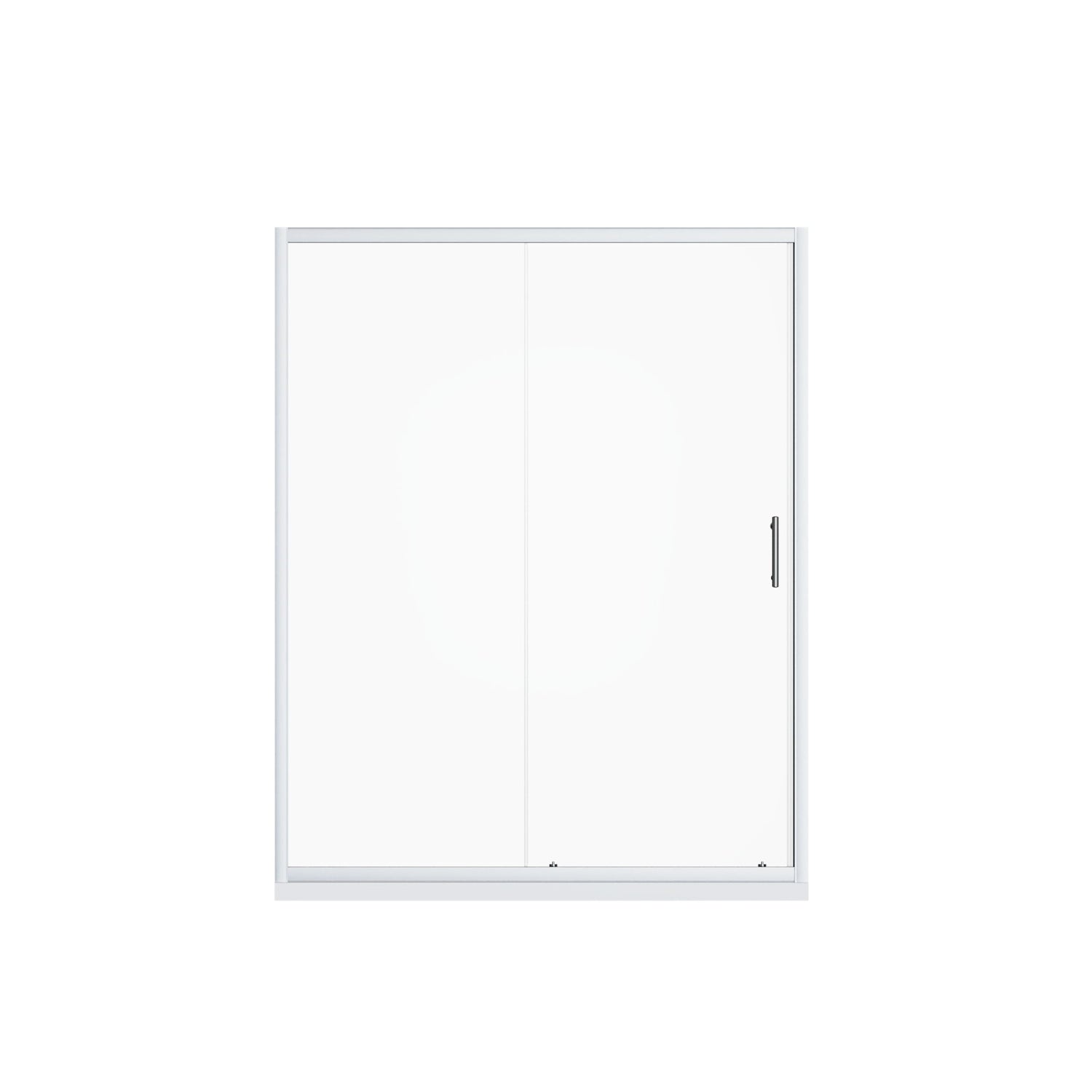 Pivot Shower Door With Handle, 1 / 4&quot; Thick - Chrome