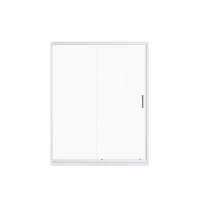 Pivot Shower Door With Handle, 1 / 4&quot; Thick - Chrome