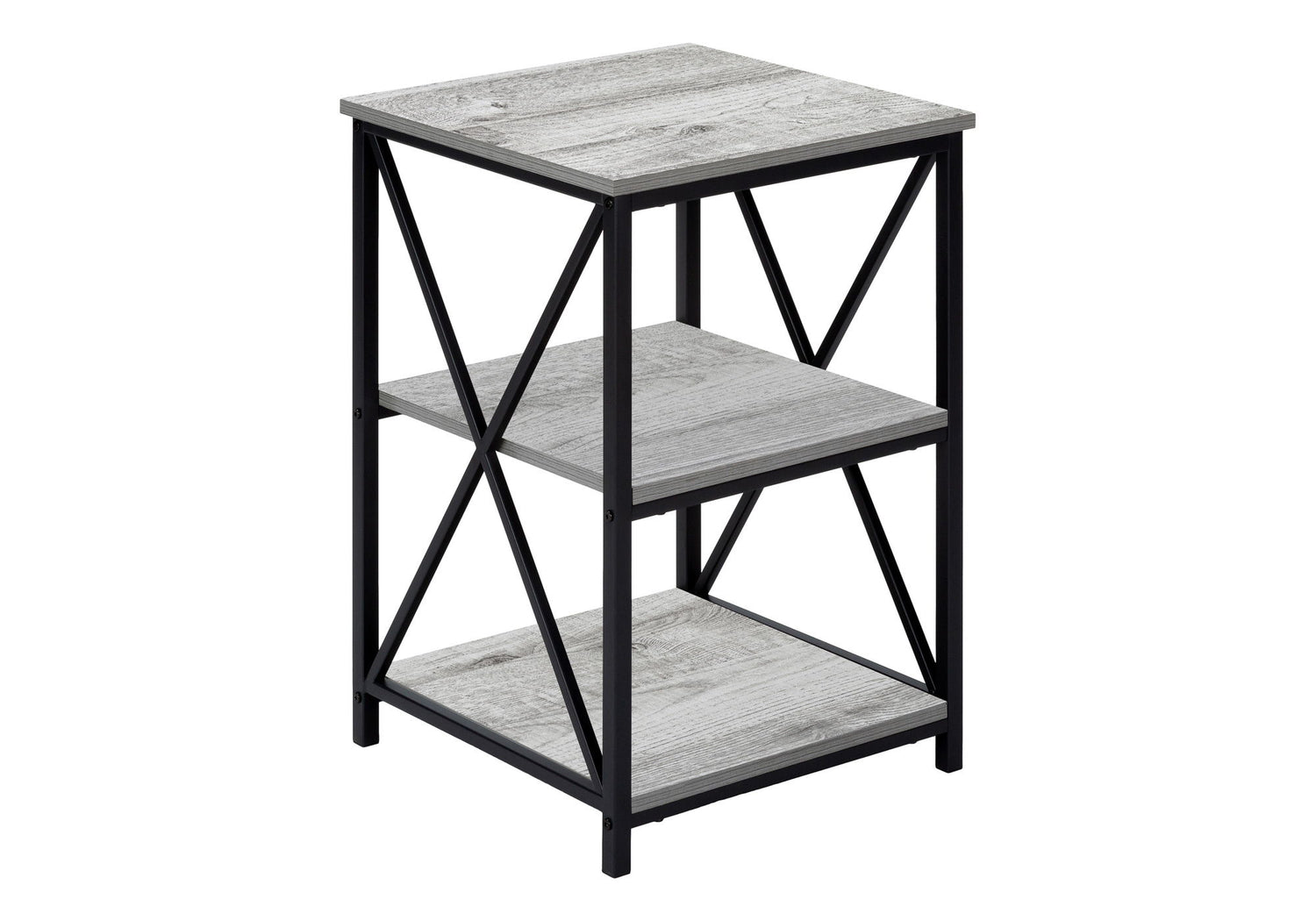 3 Tier Accent Table, Side Marble Look Contemporary &amp; Modern