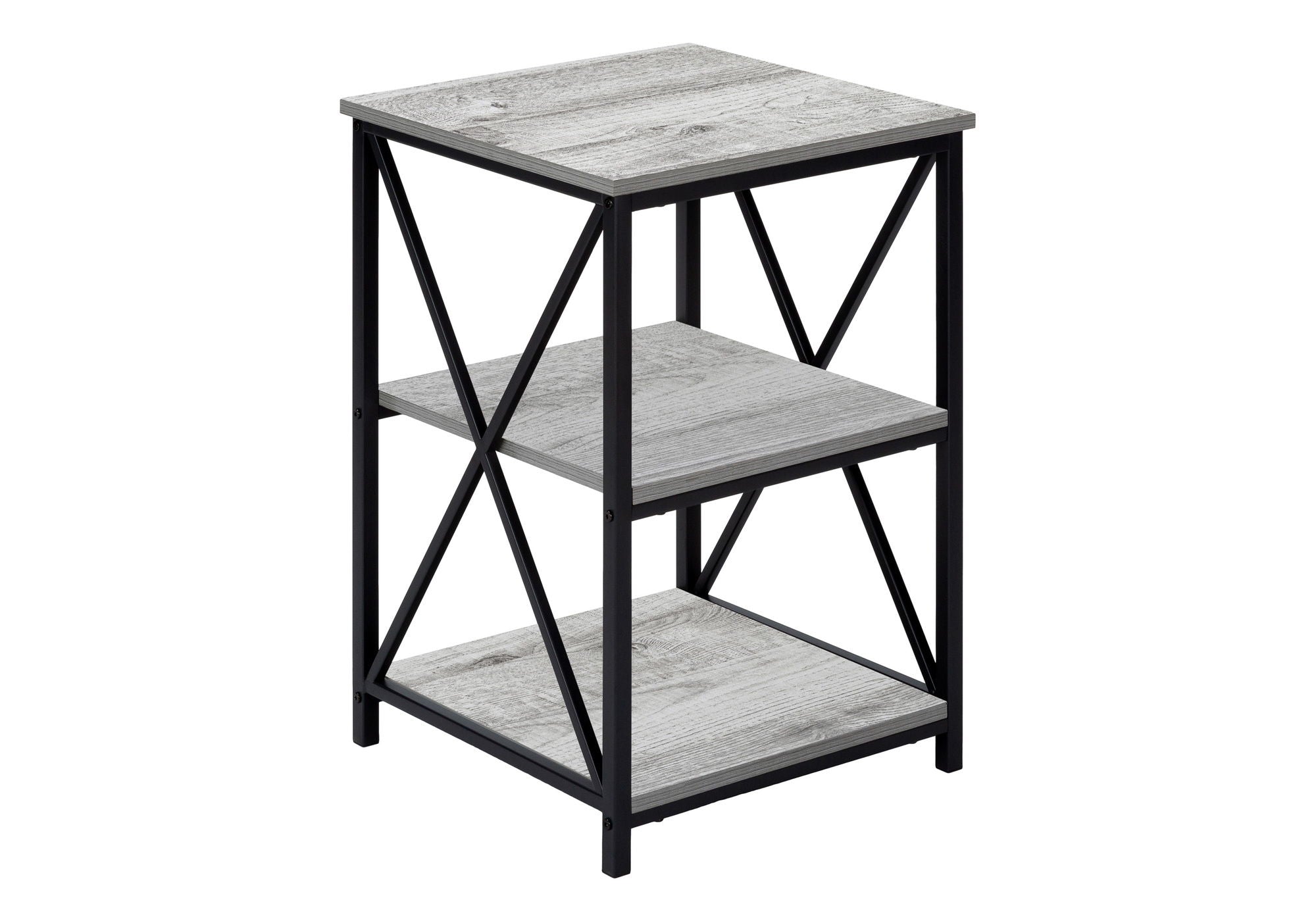 3 Tier Accent Table, Side Marble Look Contemporary &amp; Modern