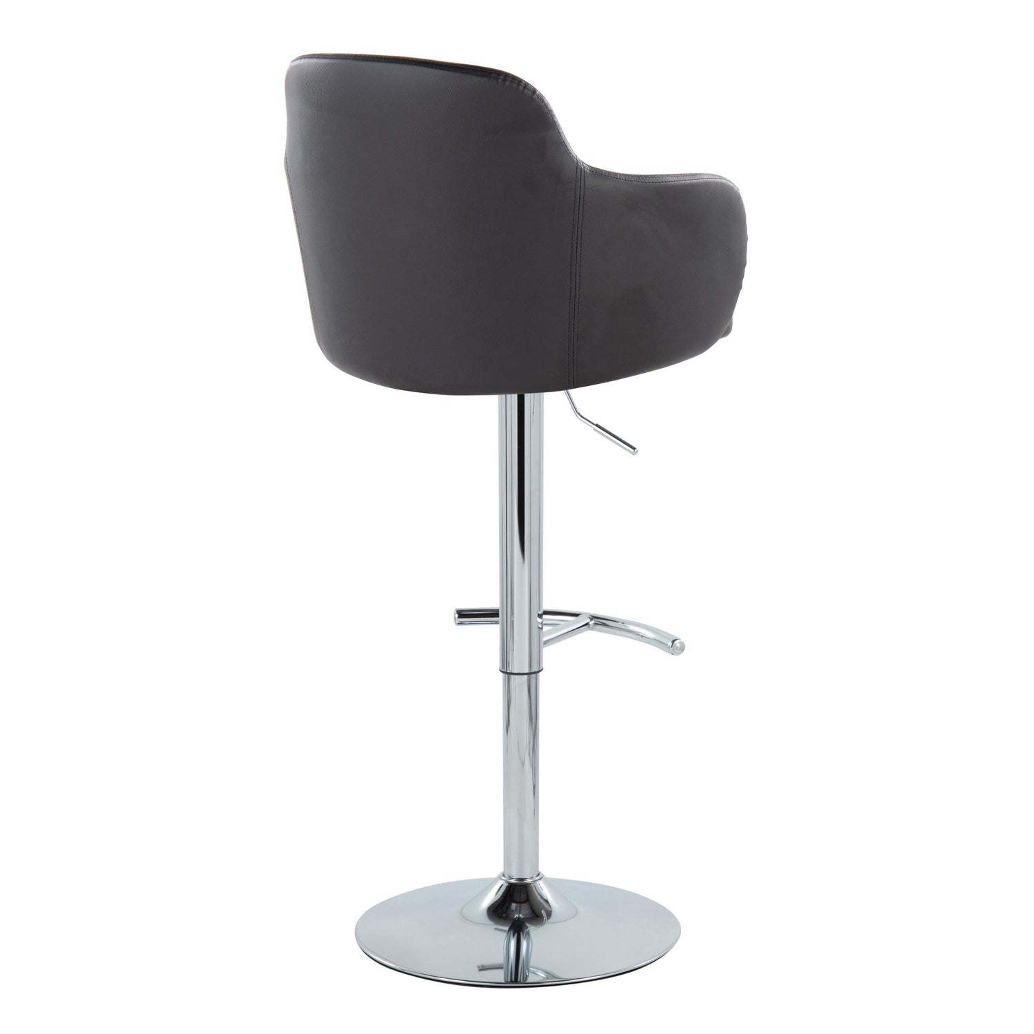 Boyne - Contemporary Adjustable Barstool With Swivel &amp; Rounded T Footrest (Set of 2)