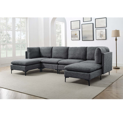 Upholstered Modular Sectional &amp; Tall Legs