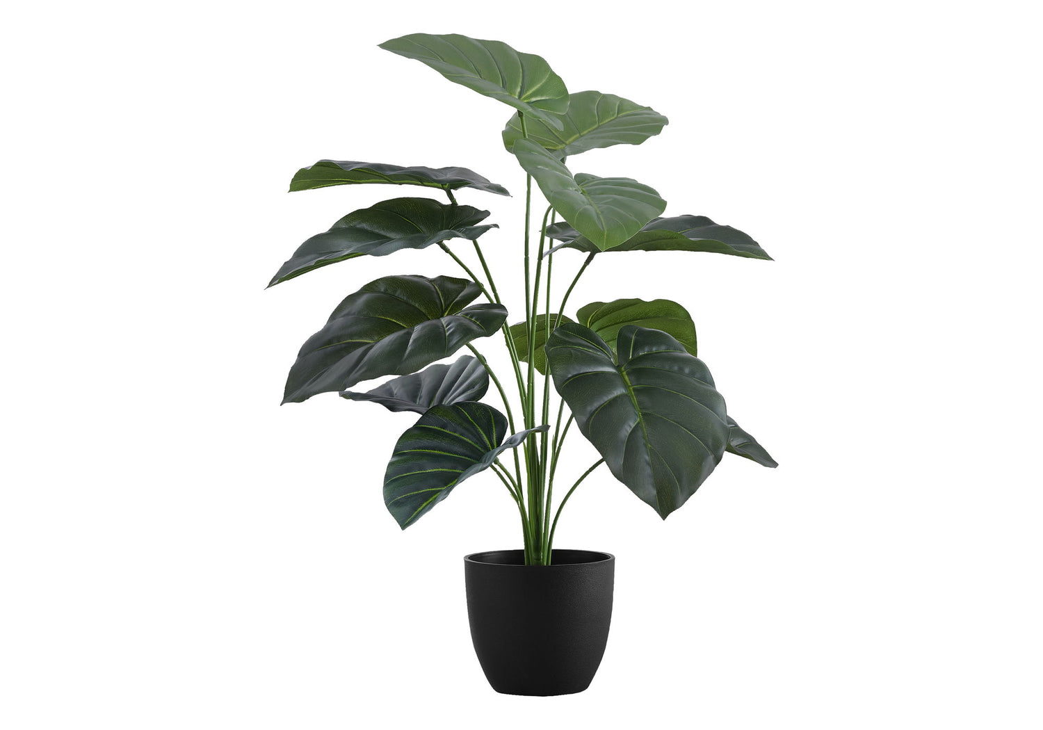 24&quot; Tall, Artificial Plant, Alocasia, Indoor, Faux, Fake, Table, Greenery, Potted, Real Touch, Decorative - Green / Black