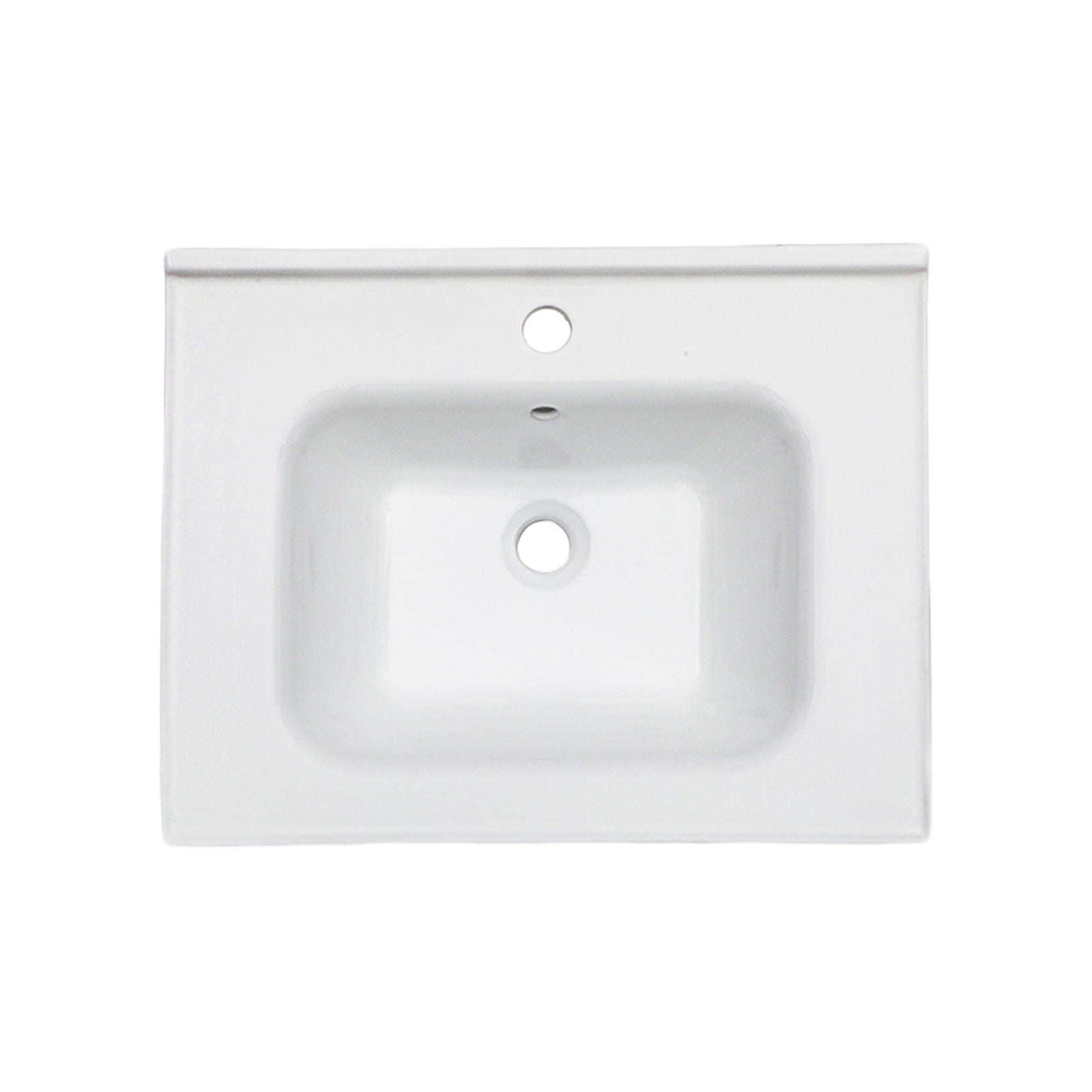 Rectangular Single Vanity Top With 1 Faucet Hole And Overflow Ceramic