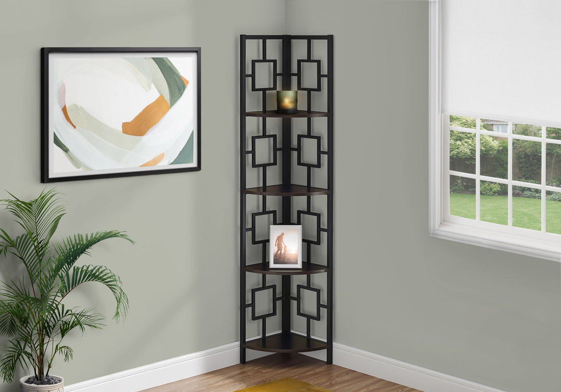 4 Tier Bookshelf, Bookcase, Etagere, Corner, For Office, Contemporary &amp; Modern