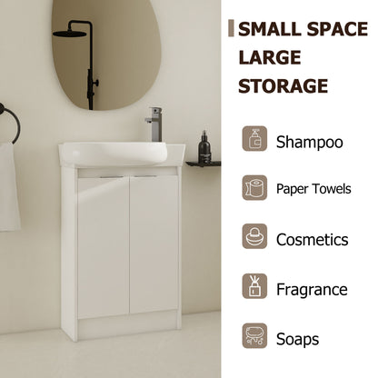 Freestanding Bathroom Vanity &amp; Sink, Soft Close Doors