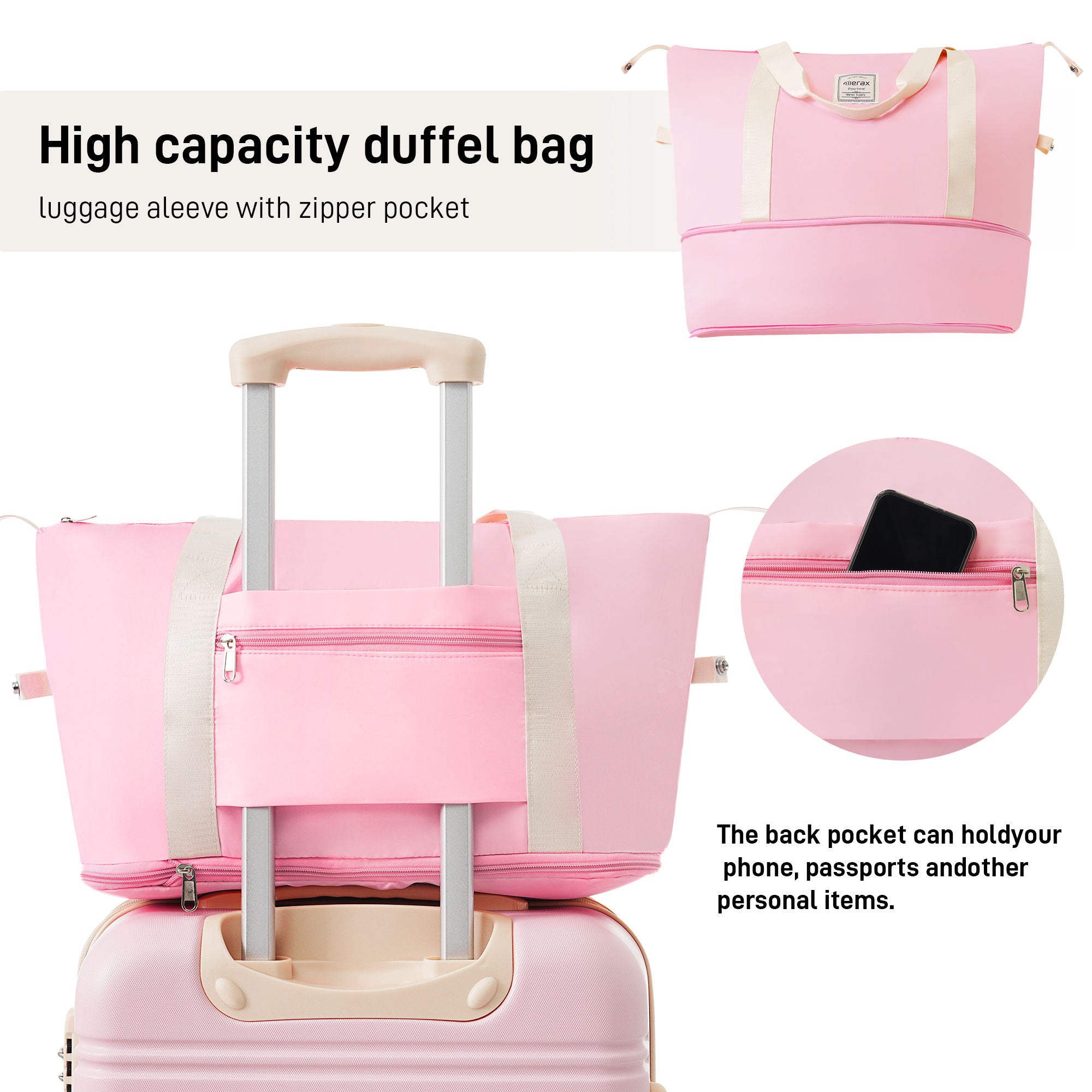 Hardshell Luggage Sets 2 Pieces + Bag Spinner Suitcase With Tsa Lock Lightweight 20&quot; / 24&quot;