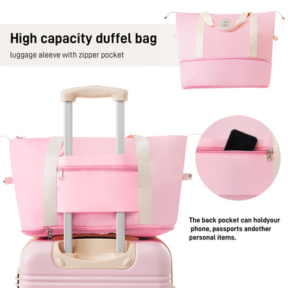 Hardshell Luggage Sets 2 Pieces + Bag Spinner Suitcase With Tsa Lock Lightweight 20&quot; / 24&quot;
