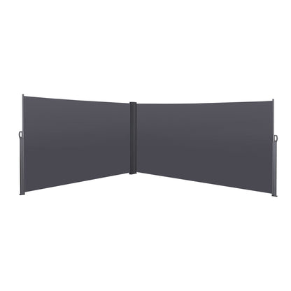 Retractable Side Awning, Waterproof &amp; UV-Resistant, Privacy Screen Divider Roll Up Balcony - Gray