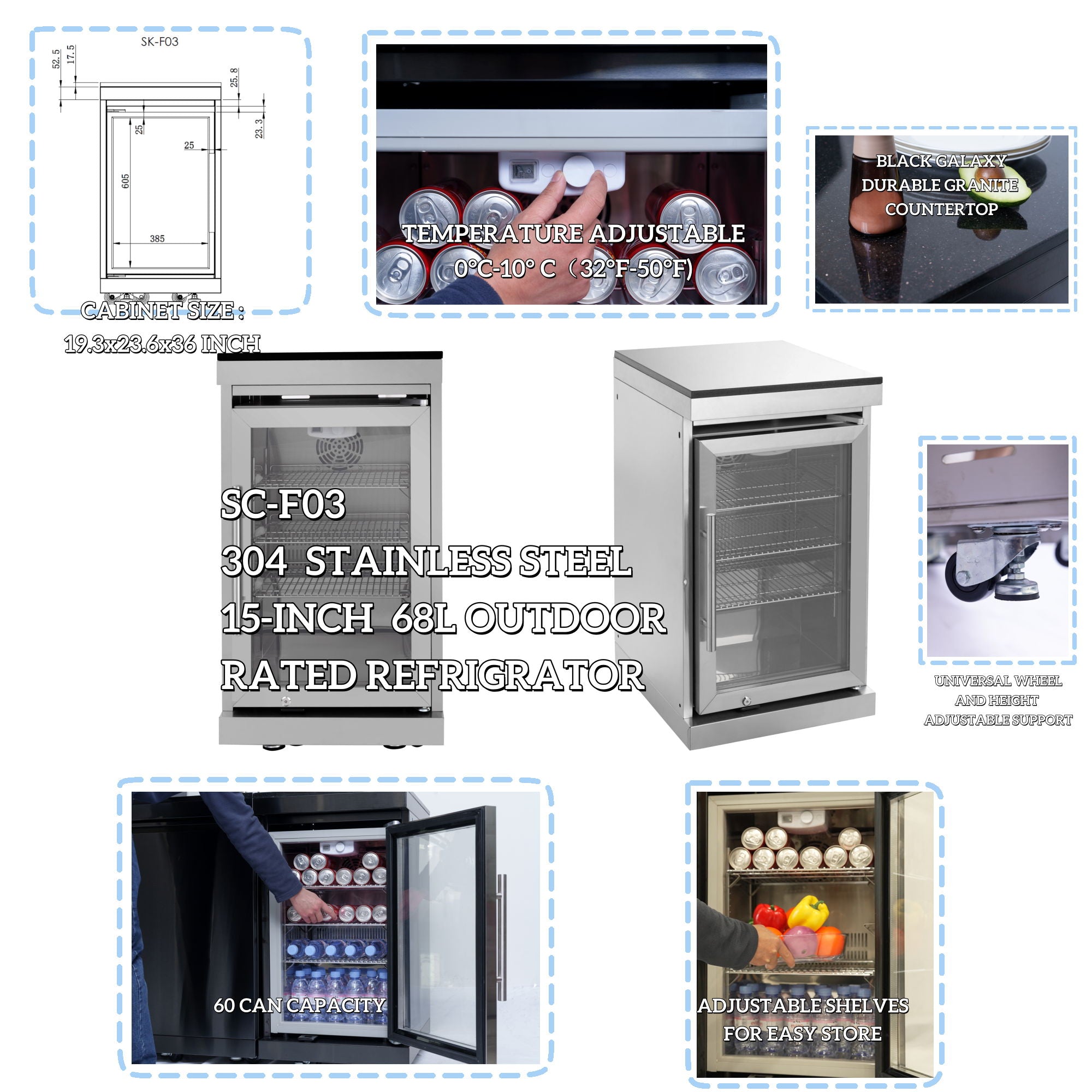 6 Burner 85, 000 Btu Deluxe Gas Outdoor Kitchen Island Grill With Wine Cooler Refrigerator, Rotisserie, Storage Cabinets &amp; Drawers - Silver