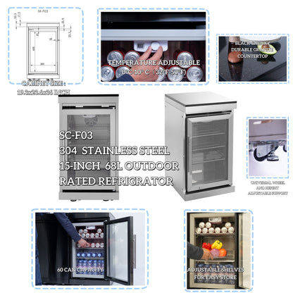 6 Burner 85, 000 Btu Deluxe Gas Outdoor Kitchen Island Grill With Wine Cooler Refrigerator, Rotisserie, Storage Cabinets &amp; Drawers - Silver