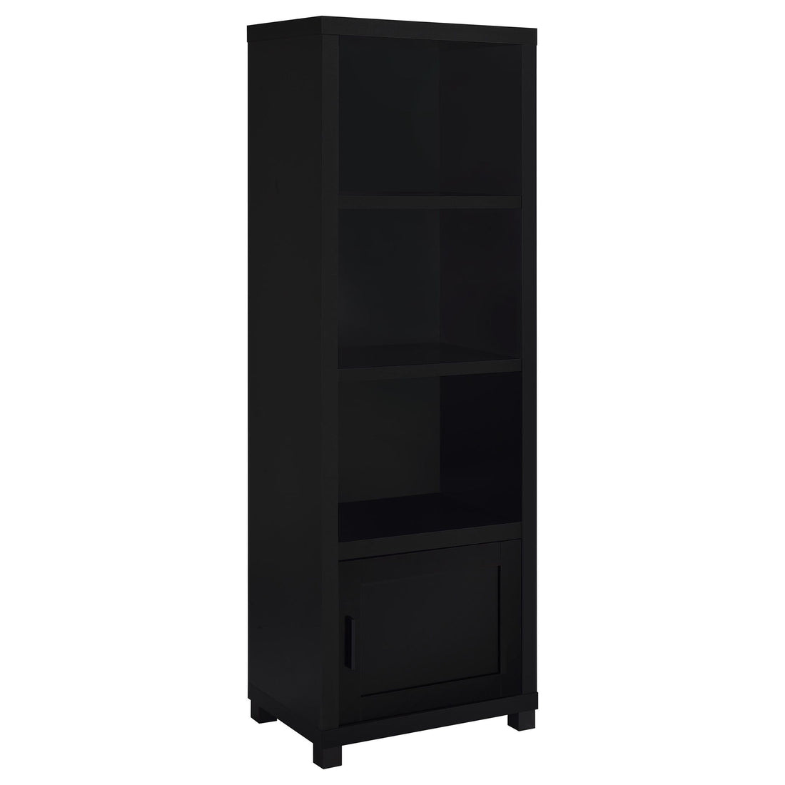Sandl - 3 Shelf Media Tower With Cabinet Storage Solution - Black