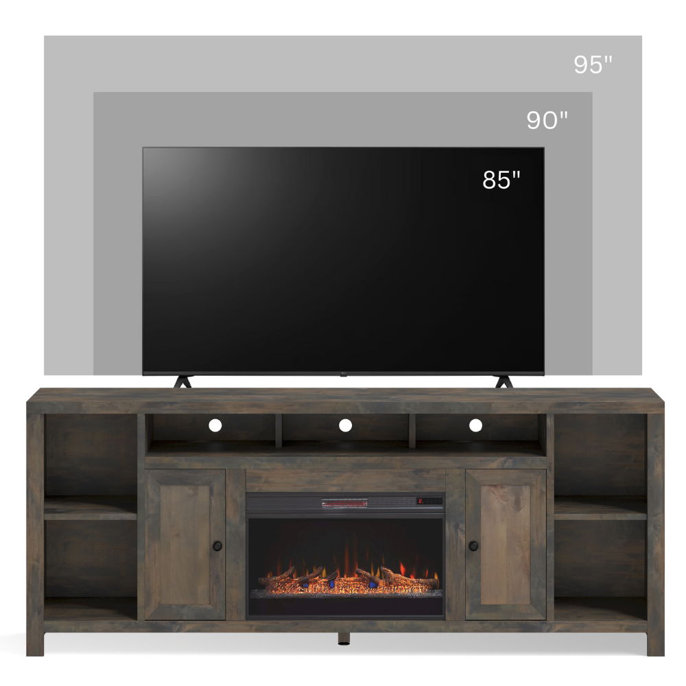 Joshua Creek - Electric Fireplace, TV Stand For TVs Up To 95&quot; - Barnwood