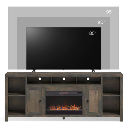 Joshua Creek - Electric Fireplace, TV Stand For TVs Up To 95&quot; - Barnwood