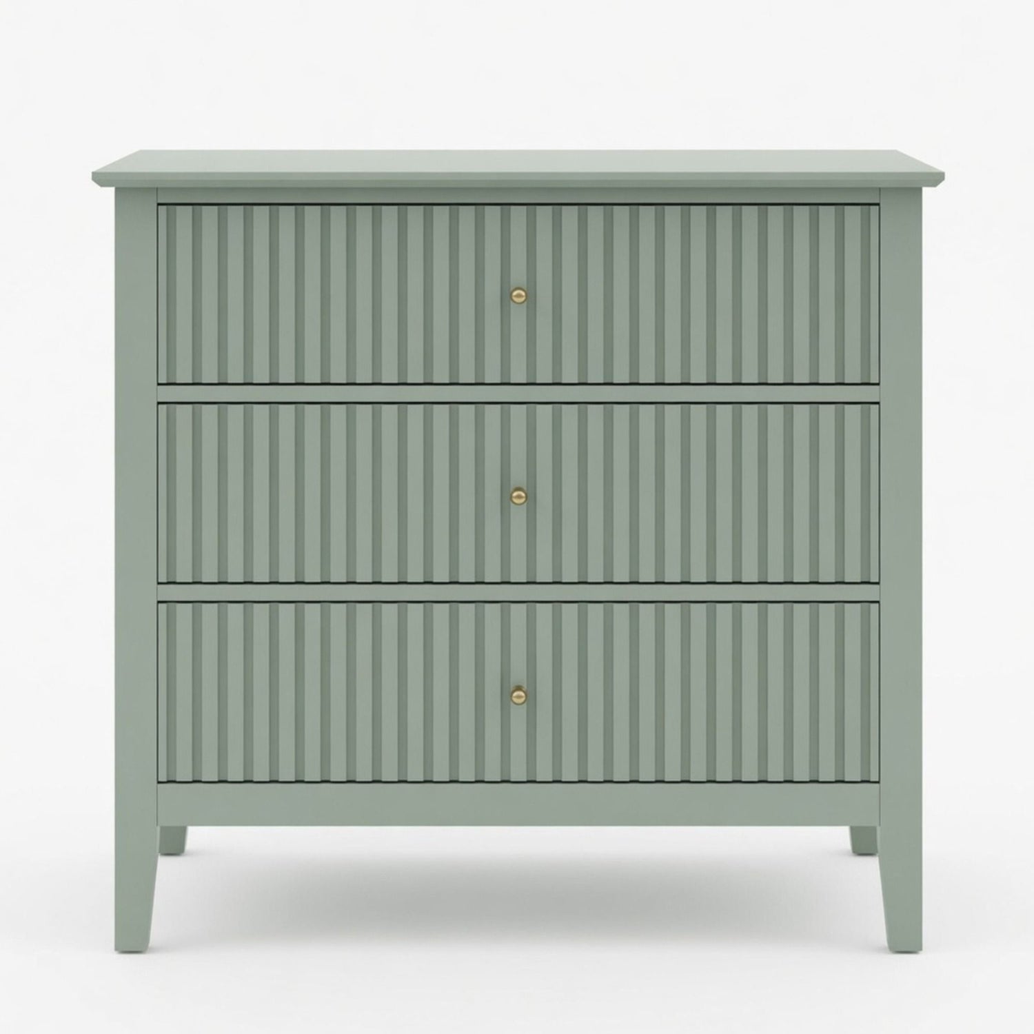 Fluted 3 Drawer Nightstand With Soft Close Slides