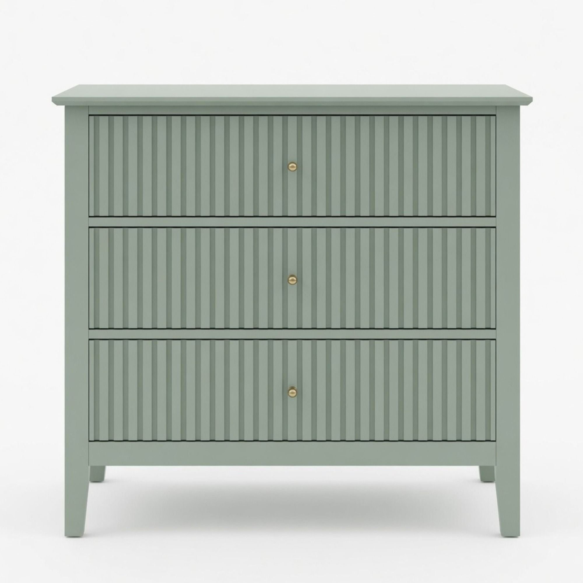 Fluted 3 Drawer Nightstand With Soft Close Slides