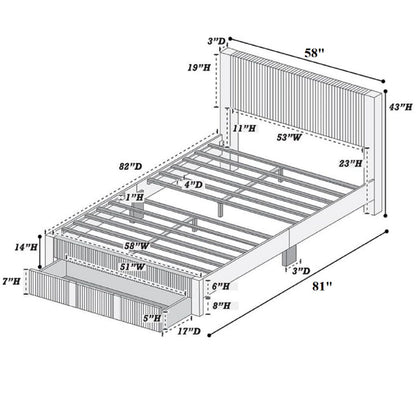 Contemporary Bed &amp; Storage Drawer