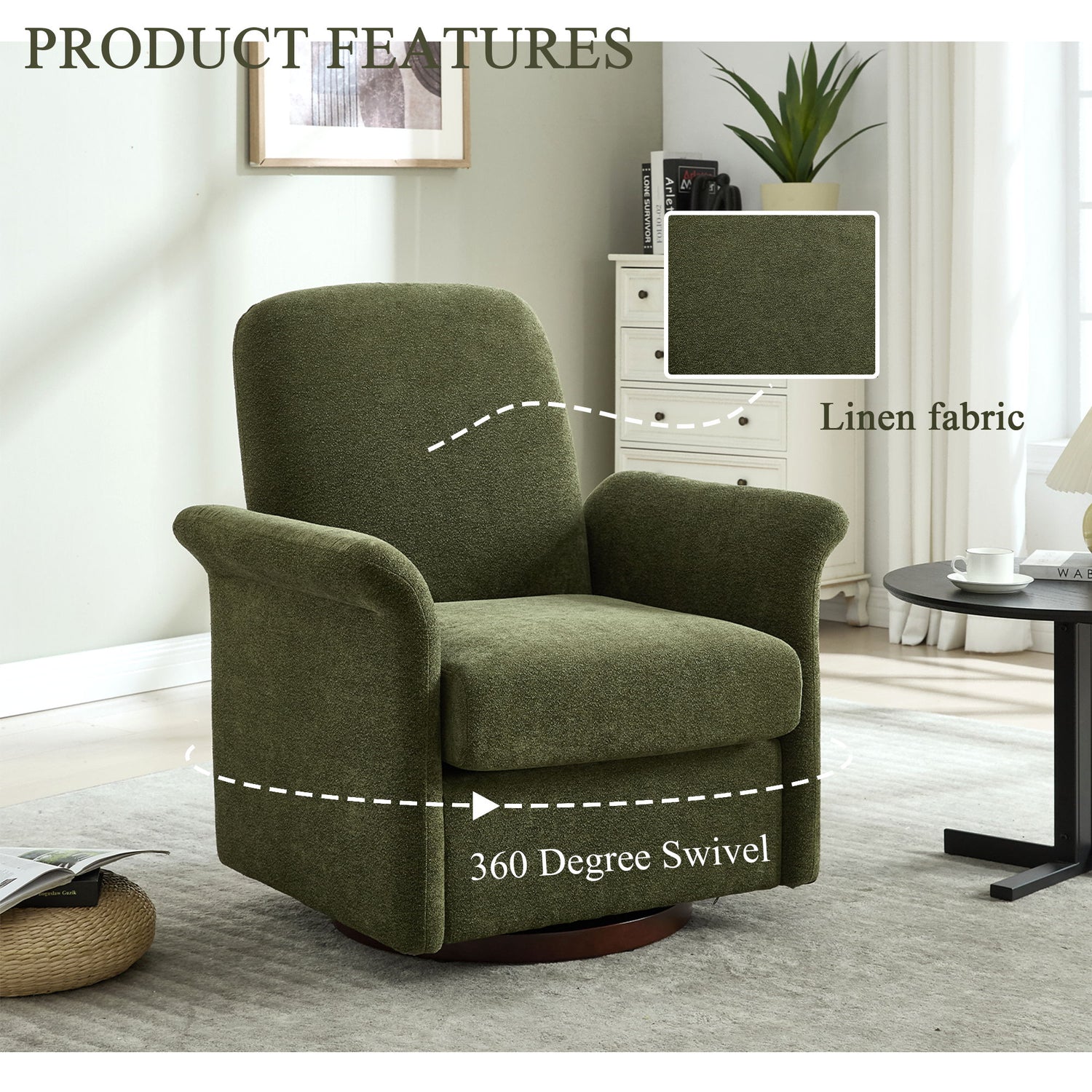 Modern Swivel Barrel Accent Chair With Base