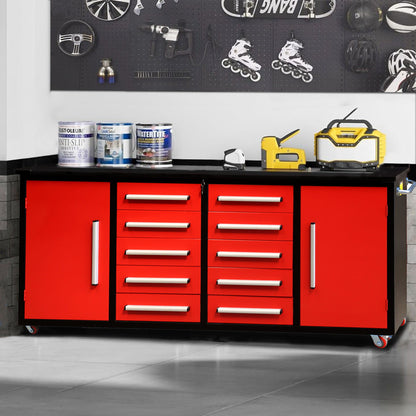Storage Cabinets With Workbench (10 Drawers &amp; 2 Cabinets)