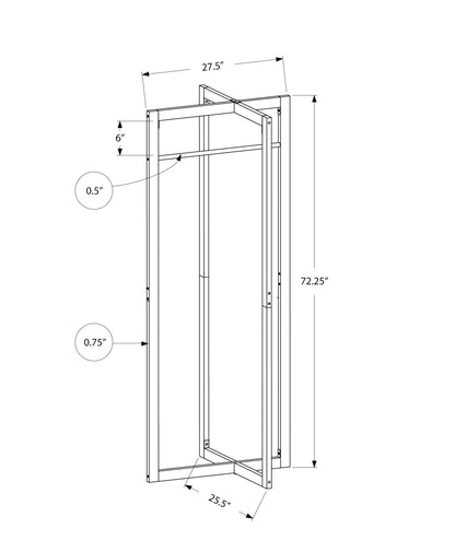 Coat Rack, Hall Tree, Free Standing, Hanging Bar, Entryway, For Contemporary &amp; Modern - White