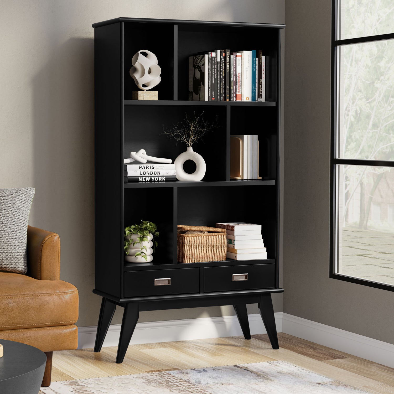 Draper - Mid Century Wide Bookcase And Storage Unit