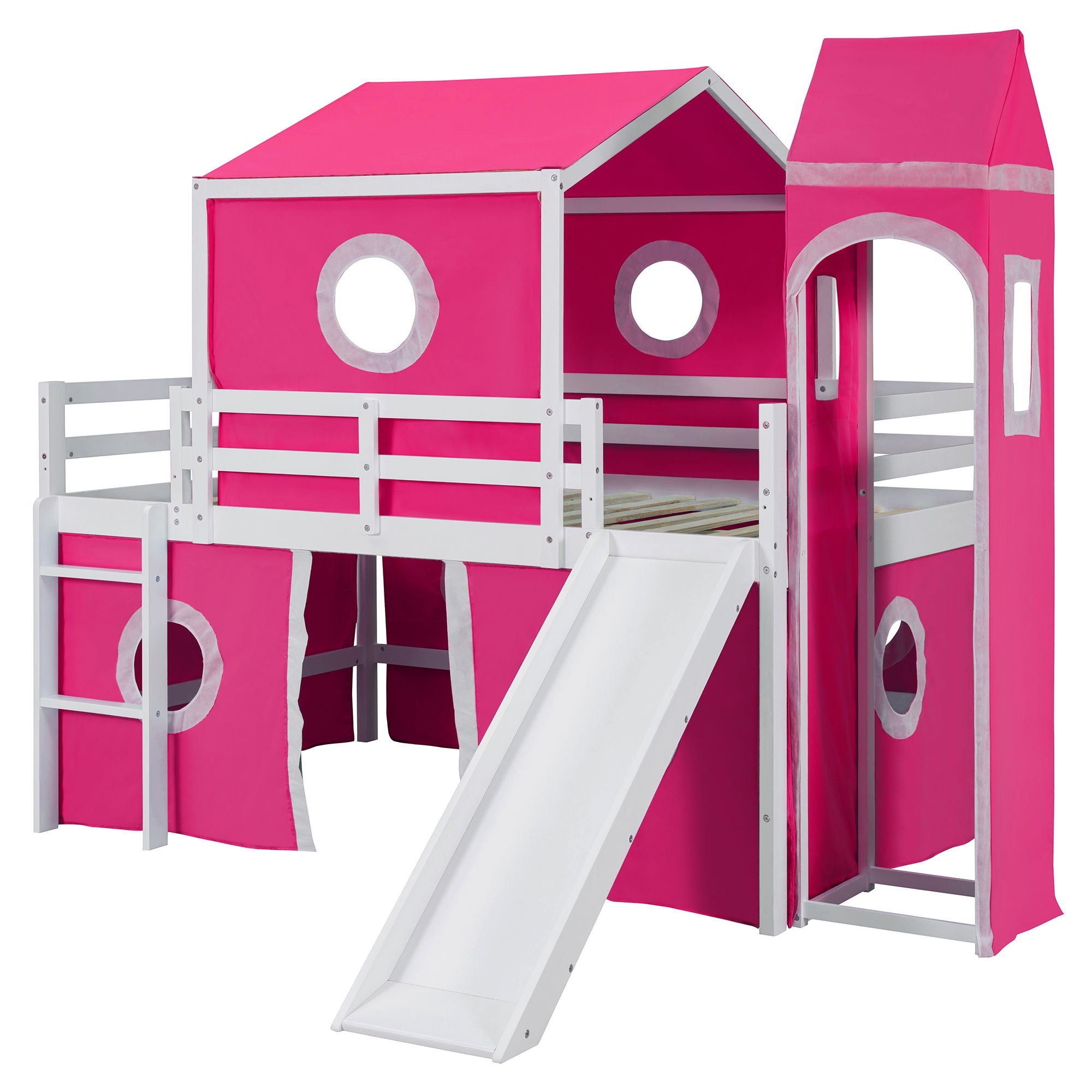 Loft Bed &amp; Slide Tent And Tower