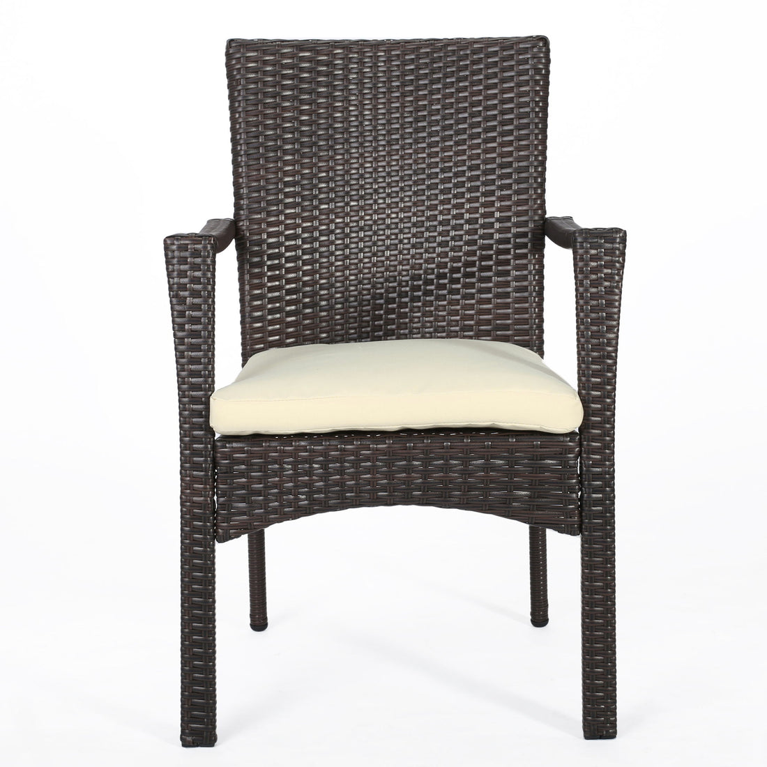 3 Piece Bistro Set With Water Resistant Cushions And 2 Chairs - Brown Multi