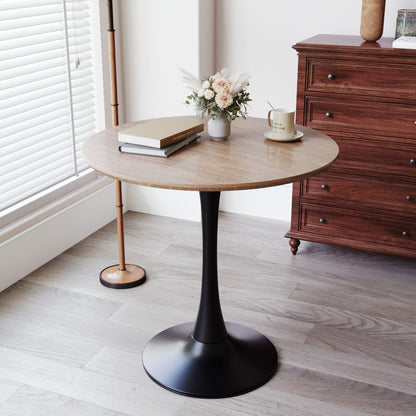 Mid Century Modern Round Dining Table With Top &amp; Pedestal Base